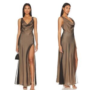 NBD x Revolve Galla Gown in Black and Nude
